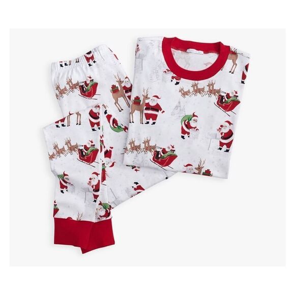 Pottery Barn Heritage Santa Organic Adult Pajama Set XS - Picture 3 of 3